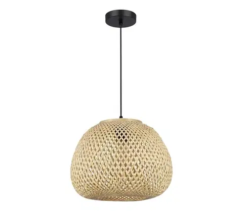 Svietidlá  Závesný luster PETRA na lanku 1xE27/15W/230V, priemer 35 cm, bambus ML2585