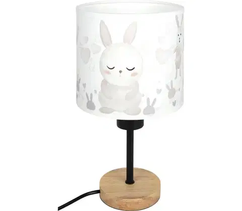 Lampy BRILAGI - Stolná lampa BOBO WOOD 1xE27/25W/230V dub/čierna/biela/zajačiky BG1567+BG5584