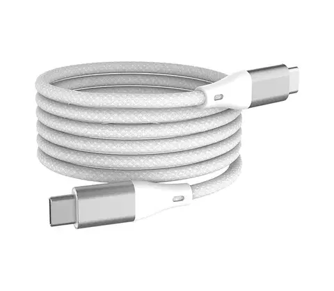 Predlžovacie káble Winner Group - Magnetický USB-C kábel 60W 1m biely WINKABNAVCCWH