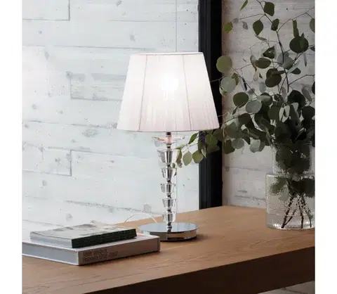 Lampy Ideal Lux - Krištáľová stolná lampa PEGASO 1xE27/60W/230V lesklý chróm 059259