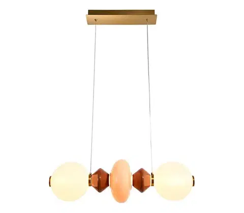 Svietidlá  LED luster na lankách FLORES LED/15W/230V zlatá/oranžová/hnedá 32-50663