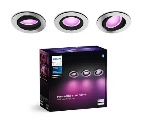 LED osvetlenie Philips - SADA 3xLED RGBW Stmievateľné podhľadové Hue CENTURA 1xGU10/4,2W/230V 8720169318854