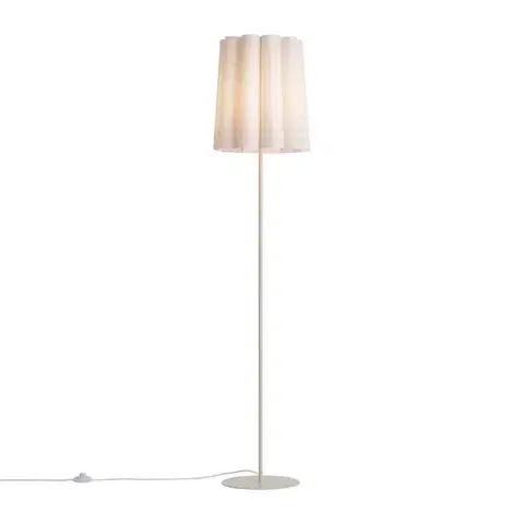 Stojace lampy Japandi stojaca lampa béžová s látkovým tienidlom 160cm - Jenni