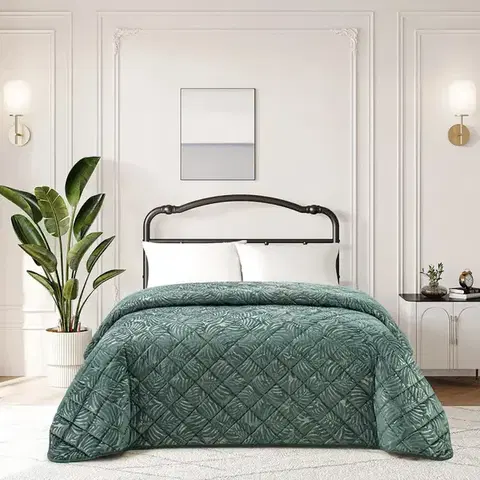 Prehozy na posteľ Prikrývka na posteľ Oliwia RQ-089 170x220 cm zelená