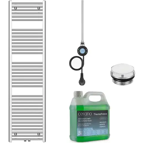 Doplnky do kúpeľne CERANO - Kúpeľňový elektrický radiátorový set Benito - WIFI - 600W - chróm - 1700x450 mm CER-509414