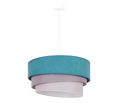 Svietidlá  - Luster na lanku TRIO 1xE27/15W/230V pr. 45 cm tyrkysová/šedá/biela 81433