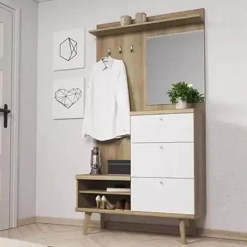 Predsieňový nábytok Predsieňový nábytok Primo dub Riviera/biela