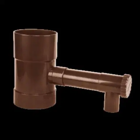 Nákupné tašky a košíky Kinekus Zberač dažďovej vody s ventilom pre PVC a kovové zvody s priemerom 100mm hnedý