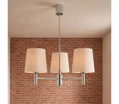 Svietidlá BRILAGI - Luster na tyči MONTE 3xE27/60W/230V béžová/lesklý chróm 8590828053507