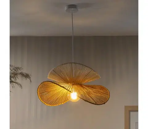 Svietidlá ONLI - Závesný luster na lane RINGO 1xE27/15W/230V rafia 5911/S