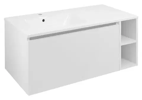 Kúpeľňový nábytok SAPHO - LOREA skrinka 100x46x51,5cm (80+20cm), ľavá, biela matná LE080-3131-L-01