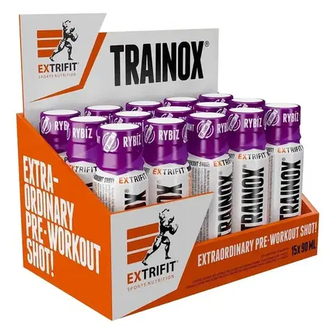 Tekuté pumpy Trainox Shot - Extrifit  15x90 ml. Čierne ríbezle
