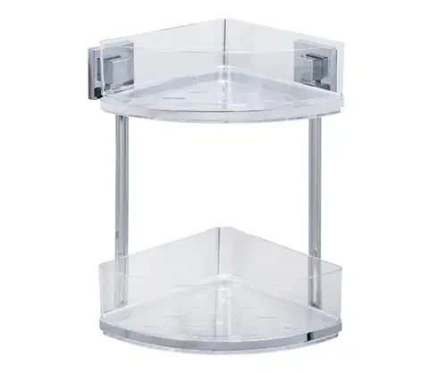 Svietidlá WENKO 22690100-Rohová polica VACUUM-LOC QUADRO ED 28x32,5 cm strieborná/lesklý chróm 22690100