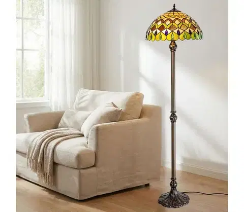 Lampy BRILAGI - Tiffany vitrážová stojacia lampa MARGARET 2xE27/60W/230V 63064