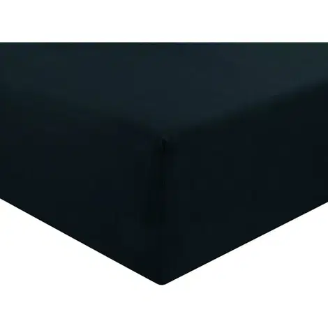 Plachty Posteľná plachta jersey čierna TiaHome - 90x200cm