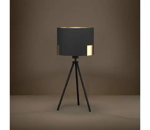 Lampy Eglo 39965 - Stolná lampa TORTOLA 1xE27/40W/230V čierna/zlatá 39965