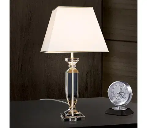Lampy Orion LA 4-1207 - Krištáľová stolná lampa POKAL 1xE27/60W/230V krémová/číra LA 4-1207 gold