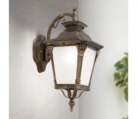 Svietidlá Orion - Vonkajšie nástenné svietidlo AIKO 1xE27/60W/230V IP23 bronz/patina AL 11-1138/1 Patina/abwärts