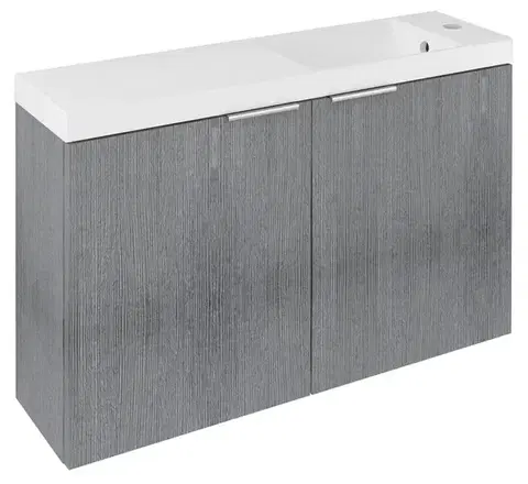 Kúpeľňový nábytok SAPHO - LATUS X umývadlová skrinka 78,8x50x22cm, dub strieborný LT110-SET03