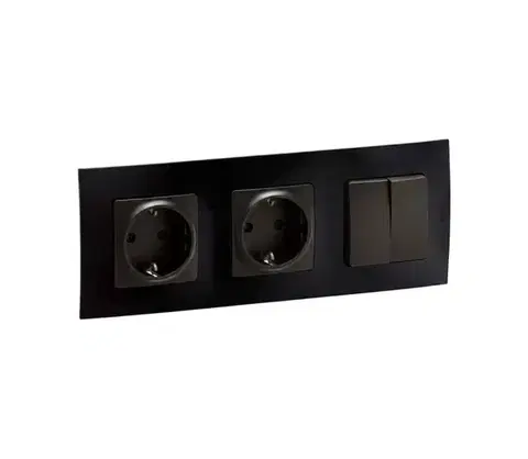 Predlžovacie káble Legrand-Dvojitá domová zásuvka SCHUKO 250V/16A a dvojitý vypínač č. 5 NILOE LR0014+LR0007+LR0114+LR0114