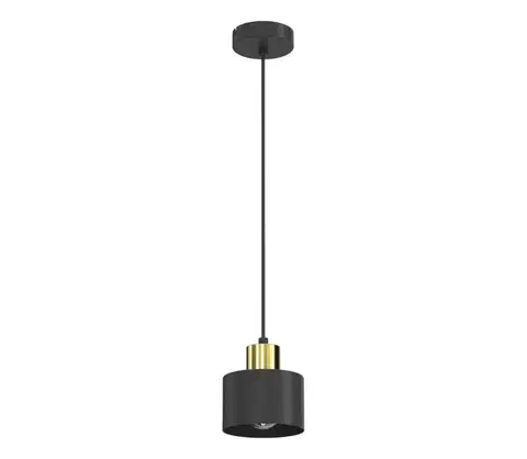 Svietidlá  Závesné svietidlo PARKLA na lanku 1xE27/15W/230V, čierne 8782A