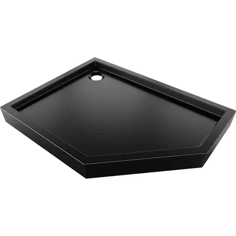Vane MEXEN - Flow+ päťboká sprchová vanička ľavá 90 x 80, čierna mat 46P708090LH