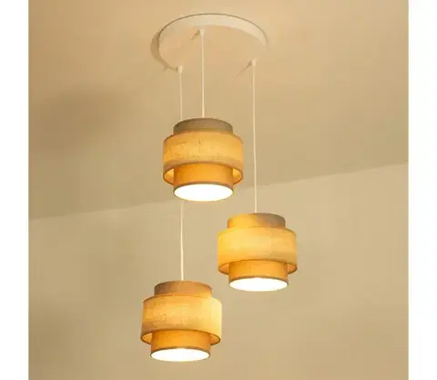 Svietidlá BRILAGI - Luster na lane RESNA 3xE27/60W/230V pr. 45 cm hnedá/béžová H0374