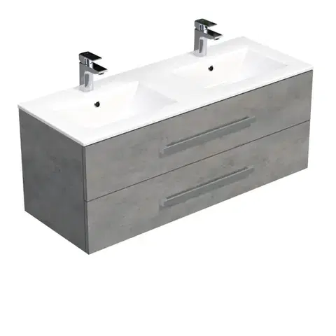 Kúpeľňový nábytok Kúpeľňová skrinka s umývadlom SAT Cube Way 120x53x46 cm betón mat CUBE461202BEMOD CUBE461202BEMOD