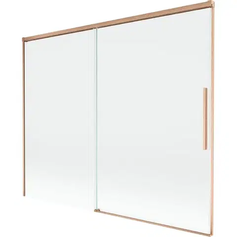 Sprchové dvere MEXEN/S - Rox vaňová zástena 2-krídlová posuvná 190 x 150, transparent, meď kartáčovaná 8C9-190-001-65-00