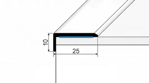 Schodové lišty a profily Schodový profil 25 x 10 mm (samolepiaci) | dyhovaný Dub dýha
