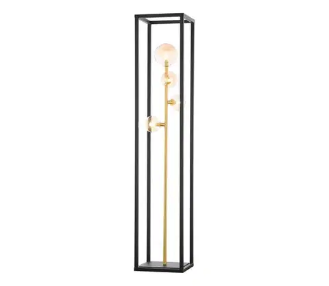 Lampy Jupiter 1911 - Stojacia lampa NEPTUN 4xG9/14W/230V zlatá/čierna/zadymená béžová 1911