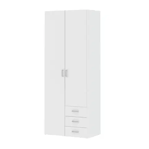 Šatníkové skrine KONDELA Gwen 70425 2D šatníková skriňa biela