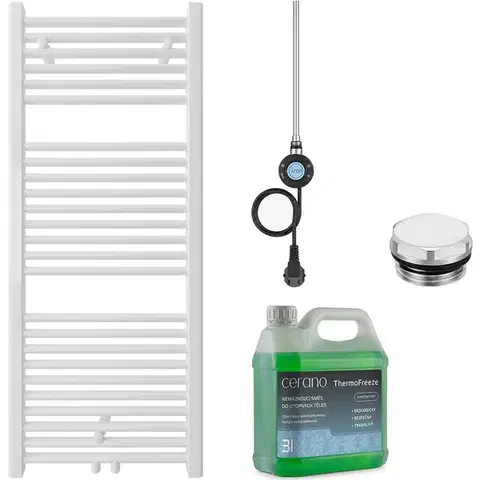 Doplnky do kúpeľne CERANO - Koupelnový elektrický radiátorový set Lincoln - WIFI - 300W - bílá lesklá - 1200x500 mm CER-646934