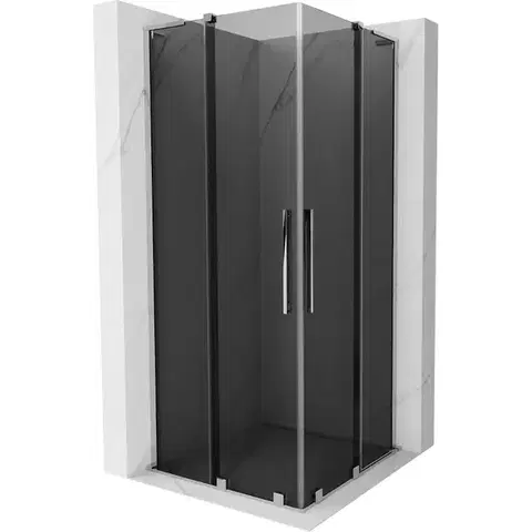 Sprchovacie kúty MEXEN/S - Velar L Duo sprchovací kút, posuvné dvere 100 x 100, grafit, chróm 871-100-100-02-43-01