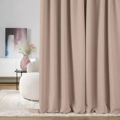 Závesy hotové Zatemňovací záves na riasiacu pásku rose beige 140 x 280 cm 1 ks.