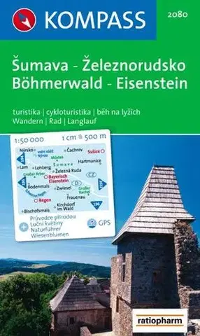 Turistika, skaly Šumava - Železnorudsko 2080 - mapa 1:50 000