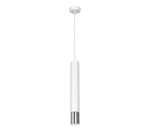 Svietidlá  Luster na lanku NEST 1xGU10/8W/230V biela/lesklý chróm 1053