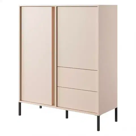 Komody s dvierkami Komoda DAST vysoký 2D2S béžová