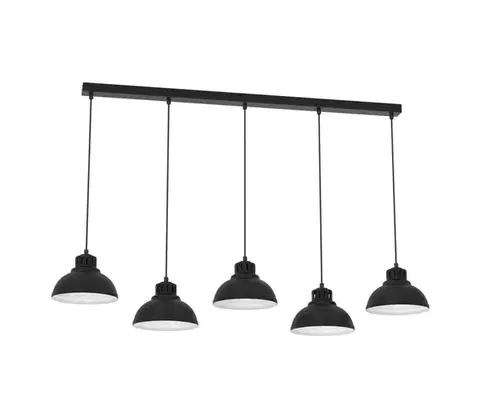 Svietidlá  Luster na lanku SVEN 5xE27/15W/230V čierna 9096