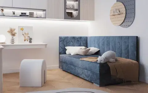 Postele ArtBed Detská posteľ COIMBRA III | modrá 90 x 200 cm Prevedenie: ľavé
