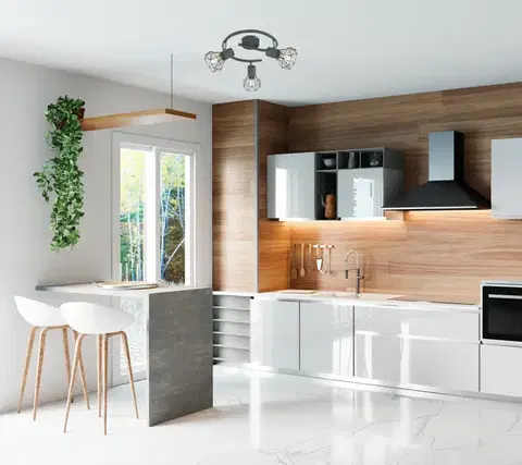 Stropná svetla Špirálová stropná lampa 3X40W E14 matná sivá VERVE
