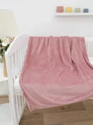 Deky MKLozkoviny.sk Detská deka do postieľky mikroplyš Exclusive 80 × 100 cm – Laura staroružová