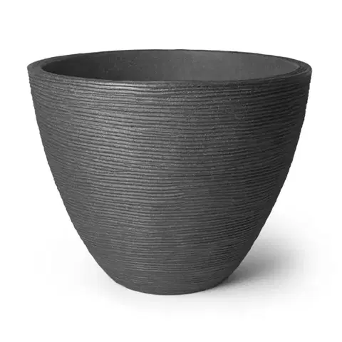 Záhrada Ryhovaný kvetináč Ø 40 x H 31 cm antracit