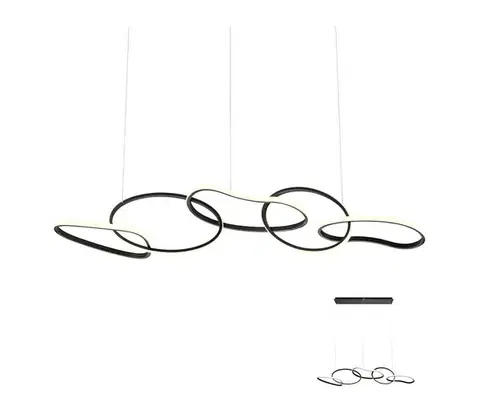 Svietidlá Redo 01-2599 - LED Stlmiteľný závesný luster na lanku BIAS LED/108,6W/230V 3000K čierna 01-2599