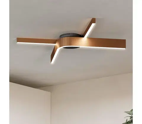 Svietidlá Eglo 901863 - LED RGBW stmievateľné stropné svietidlo FOLCINO-Z 2xLED/18W/230V medená/čierna 901863