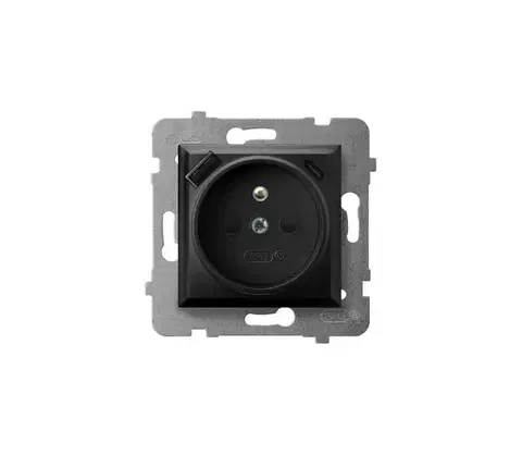 Predlžovacie káble Ospel - Domová zásuvka bez rámika 230V + 1xUSB-A + 1xUSB-C ARIA čierna GP-1UZPUSBAC/m/33