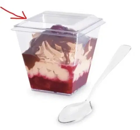 Zaváracie viečka Kinekus Viečko pre fingerfood pohárik č. 66331 (PET) 20 ks GASTRO