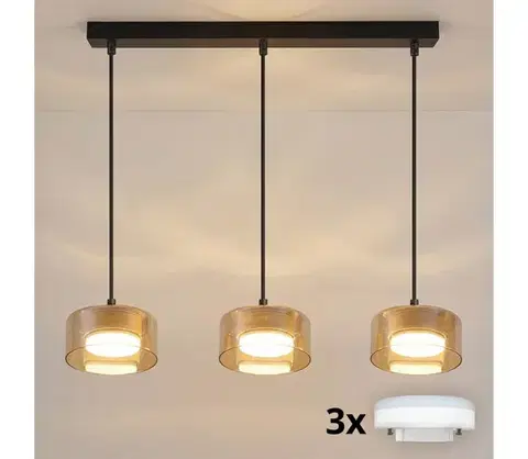 Svietidlá BRILAGI - LED Luster na lanku AURA LUX 3xGX53/30W/230V čierna/zlatá WO-OEM-CF-18-GLD
