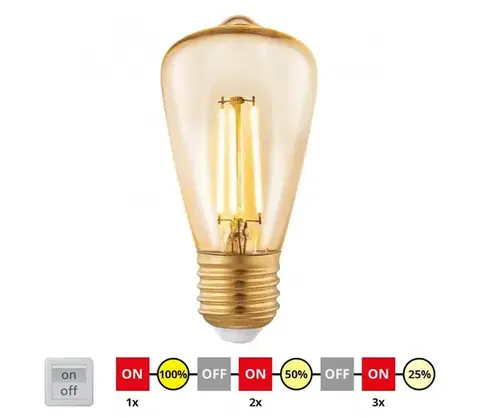 LED osvetlenie LED Stmievateľná žiarovka VINTAGE ST48 E27/3W/230V 2200K - Eglo 12521 12521