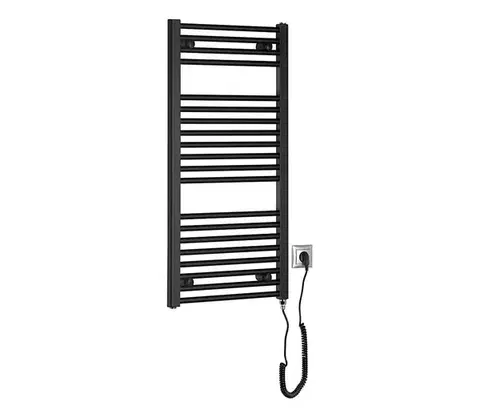 Svietidlá Aqualine - Kúpeľňový elektrický radiátor DIRECT-E 300W 96x45 cm matná čierna ILE94TB